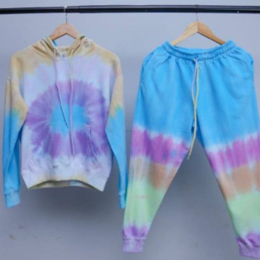 Tie dye sweatsuit-- two piece set
